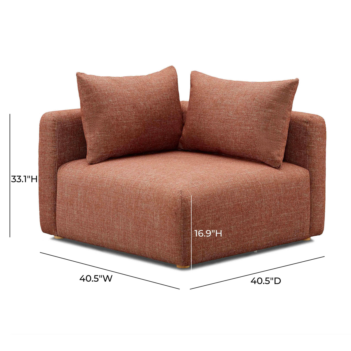 TOV Hangover Sedona Red Textured Fabric Modular Corner Chair