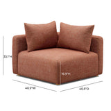 TOV Hangover Sedona Red Textured Fabric Modular Corner Chair