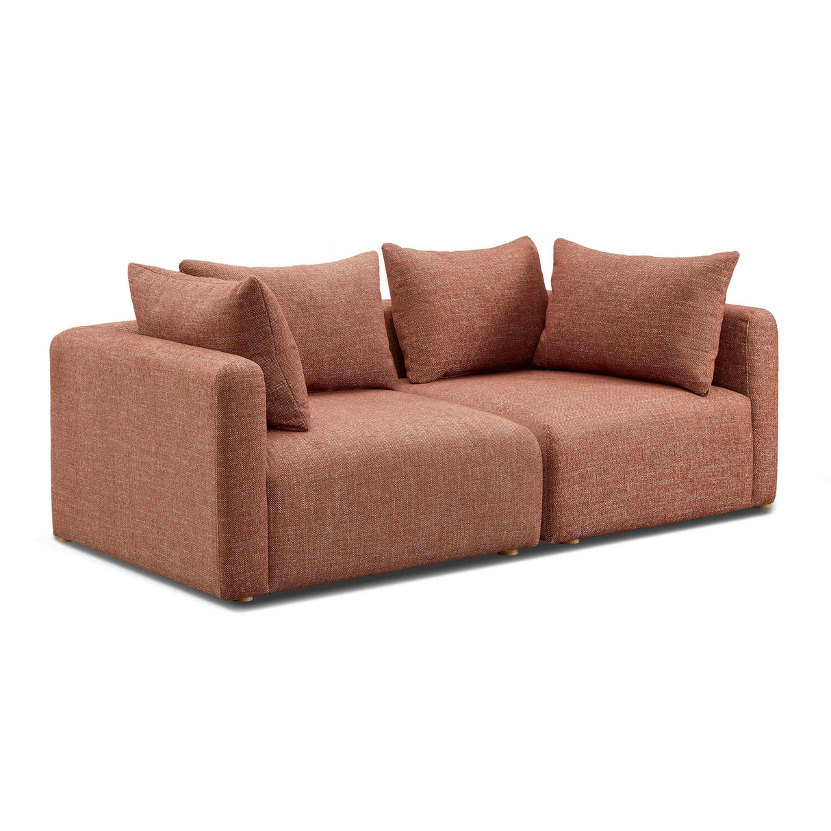 TOV Hangover Sedona Red Textured Fabric Loveseat