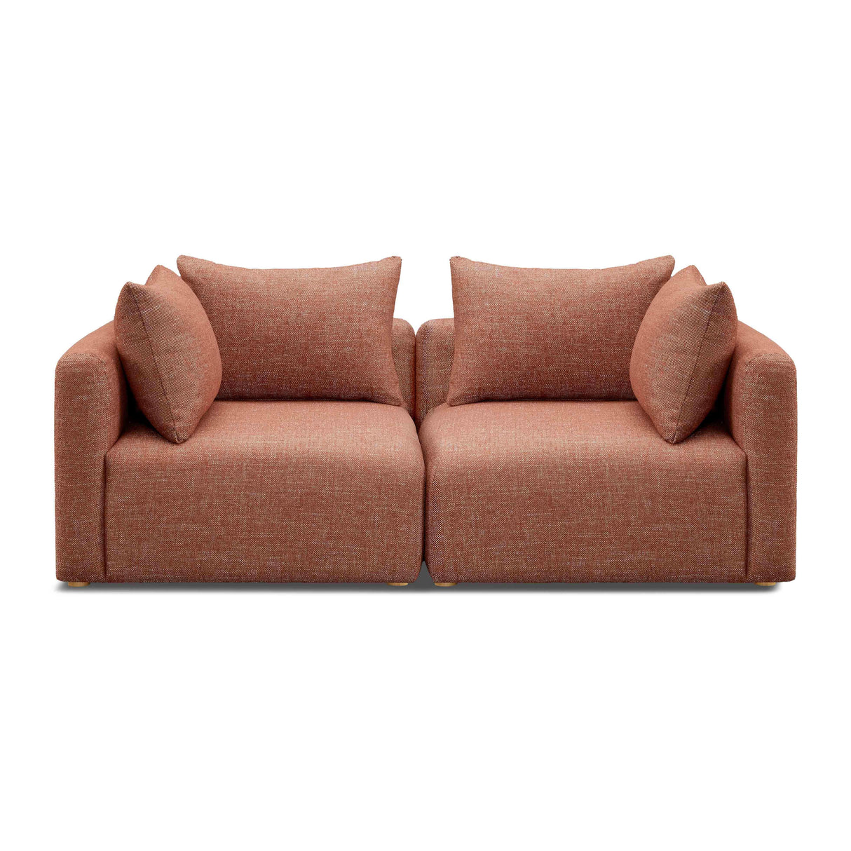 TOV Hangover Sedona Red Textured Fabric Loveseat