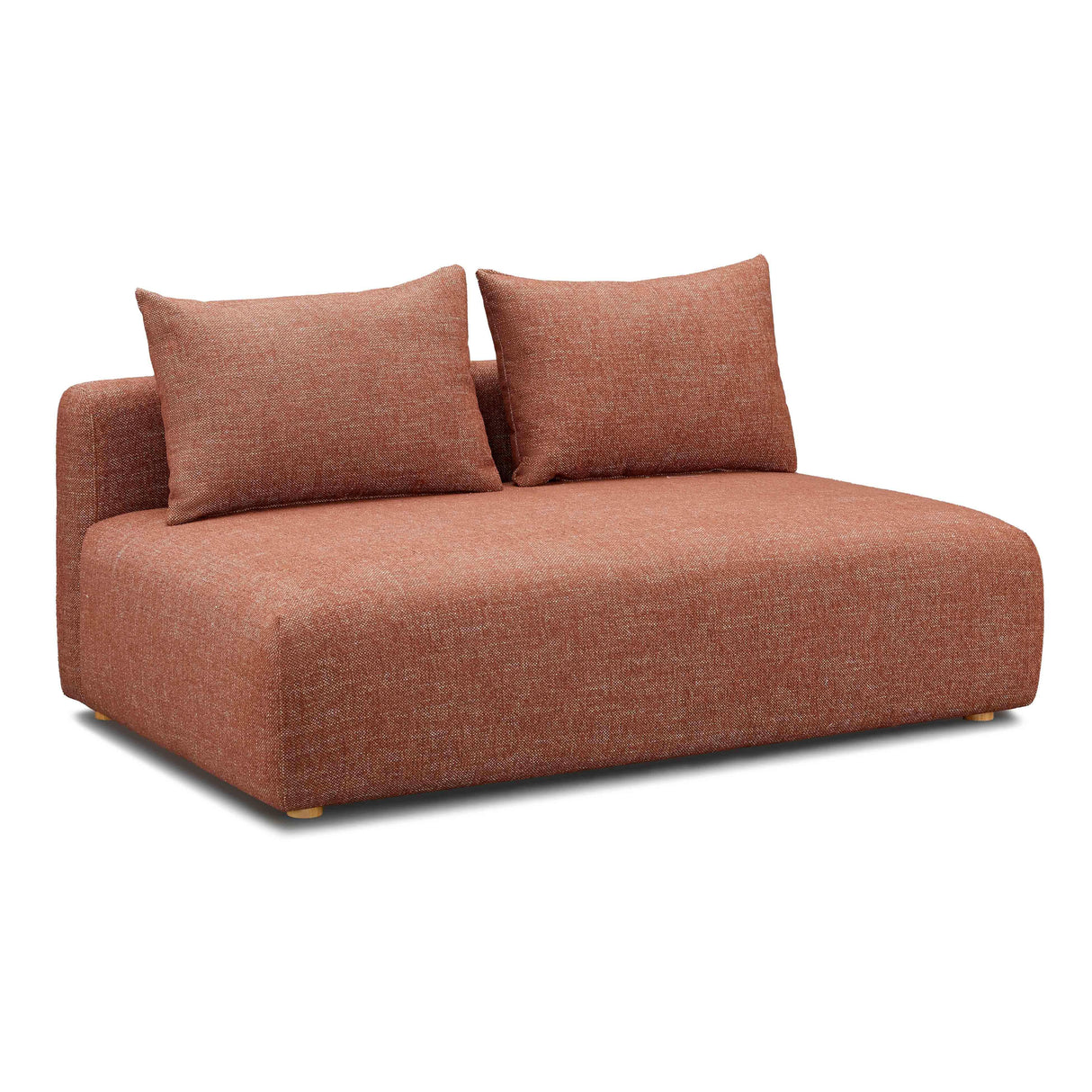 TOV Hangover Sedona Red Textured Fabric Modular Loveseat