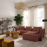 TOV Hangover Sedona Red Textured Fabric 4-Piece Modular Sectional