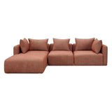 TOV Hangover Sedona Red Textured Fabric 4-Piece Modular Sectional