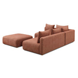 TOV Hangover Sedona Red Textured Fabric 4-Piece Modular Chaise Sectional