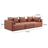 TOV Hangover Sedona Red Textured Fabric Sofa