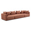 TOV Hangover Sedona Red Textured Fabric 145" Long Sofa