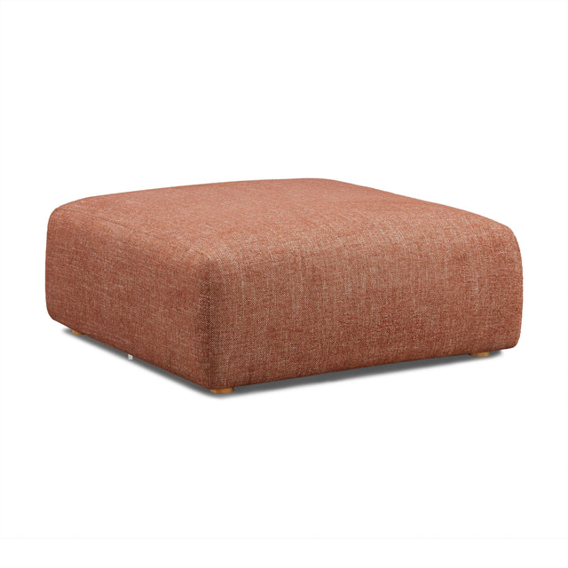 TOV Hangover Sedona Red Textured Fabric Ottoman