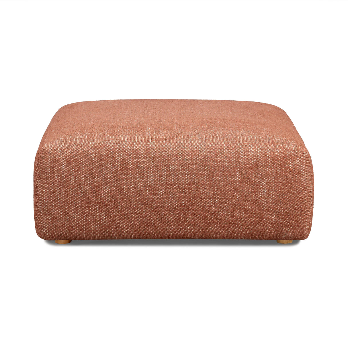 TOV Hangover Sedona Red Textured Fabric Ottoman