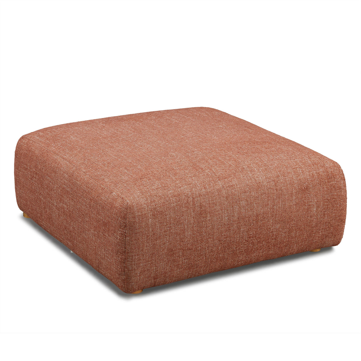 TOV Hangover Sedona Red Textured Fabric Ottoman