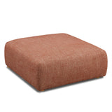 TOV Hangover Sedona Red Textured Fabric Ottoman