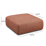 TOV Hangover Sedona Red Textured Fabric Ottoman