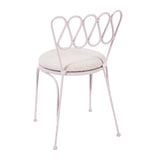 TOV Erica Pink Wrought Iron Outdoor Chair
