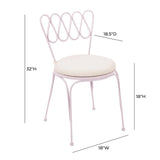 TOV Erica Pink Wrought Iron Outdoor Chair
