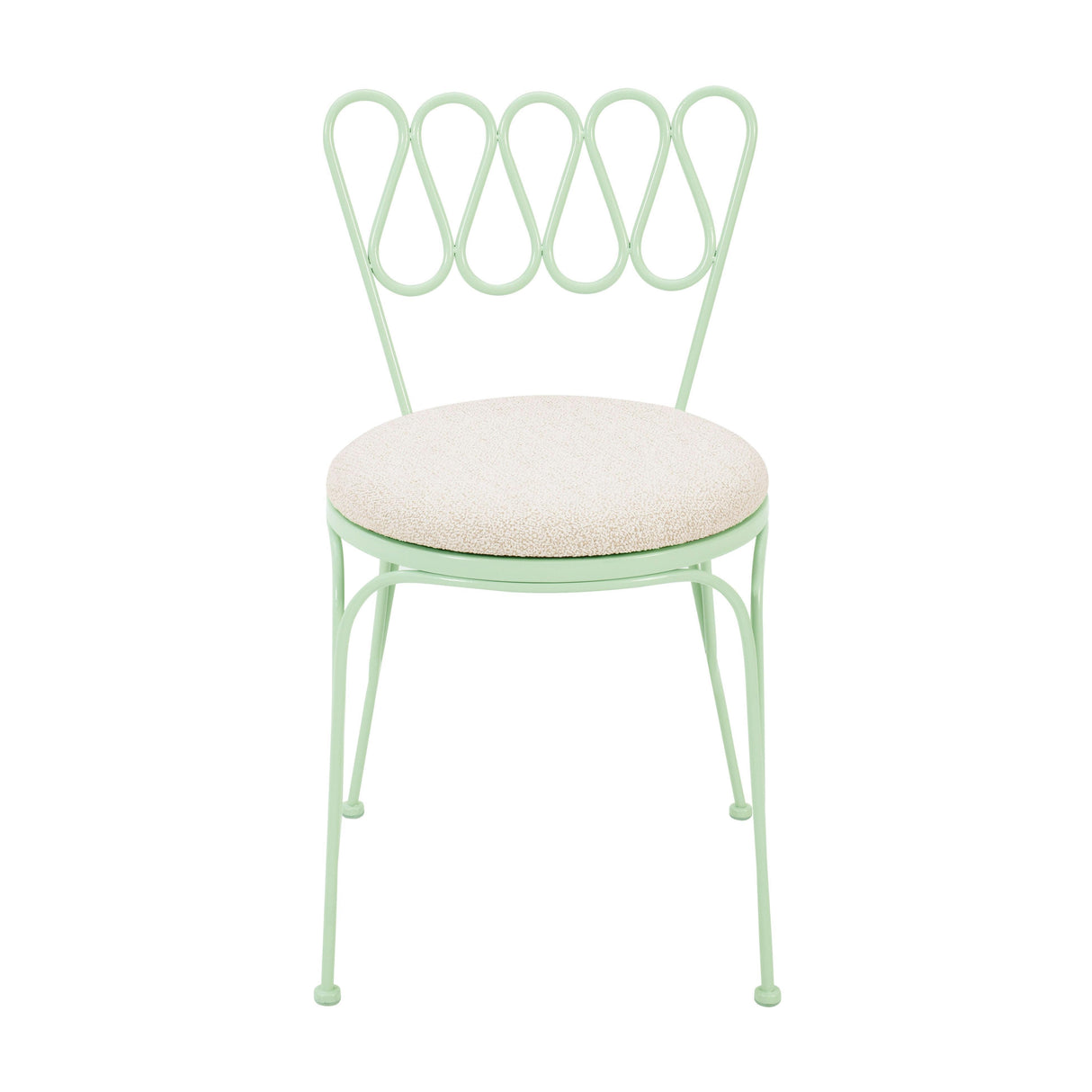 TOV Erica Mint Green Wrought Iron Outdoor Chair