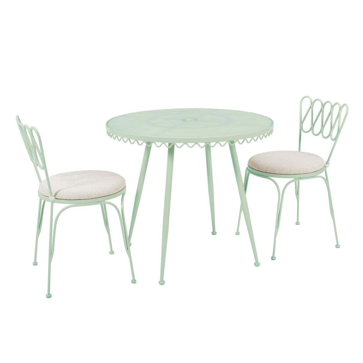 TOV Erica Mint Green Wrought Iron Outdoor Chair