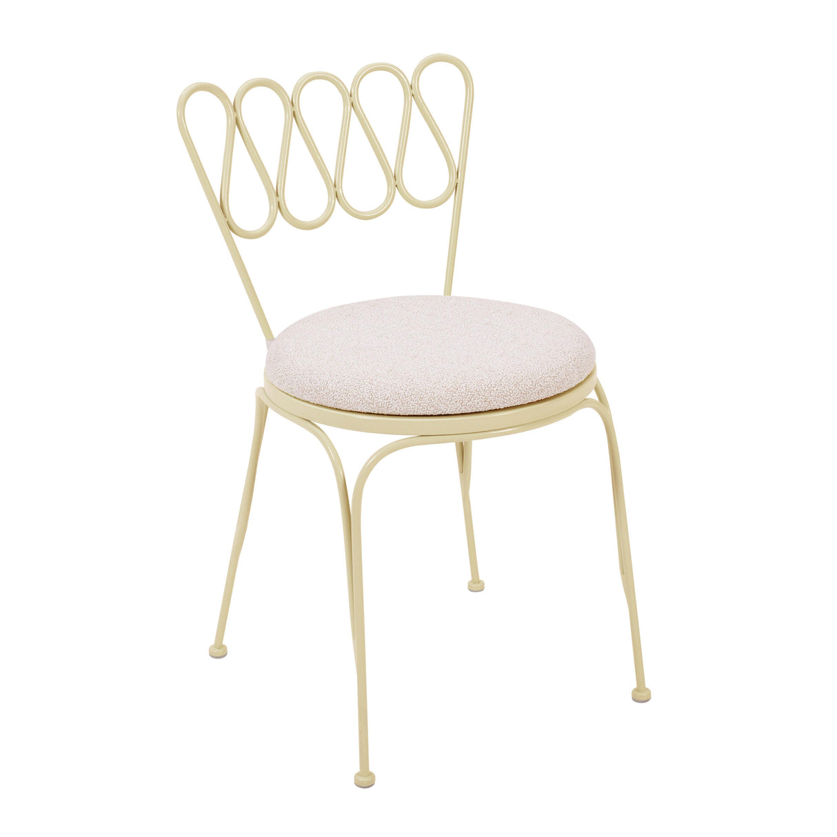 TOV Erica Cream Wrought Iron Outdoor Chair