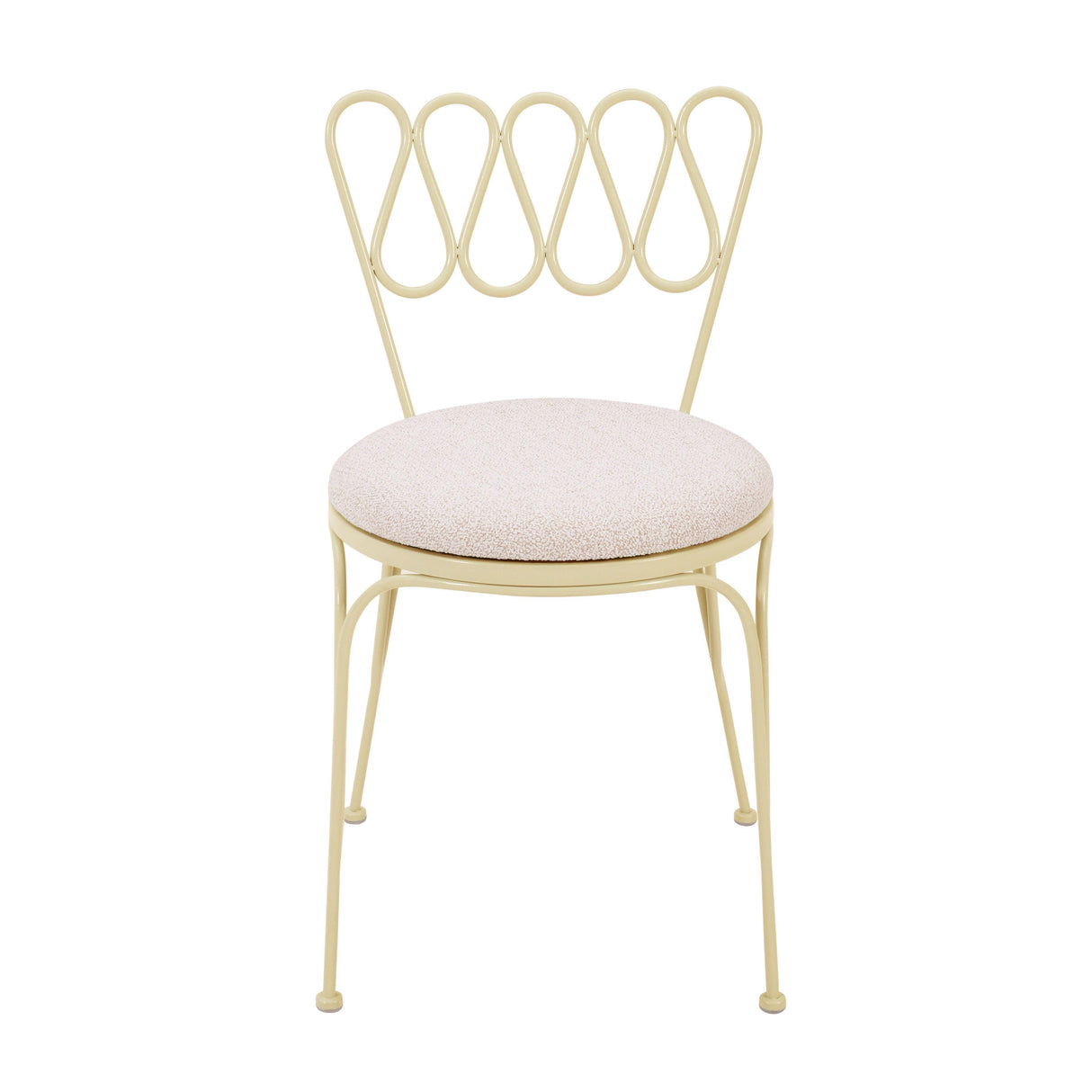 TOV Erica Cream Wrought Iron Outdoor Chair