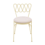 TOV Erica Cream Wrought Iron Outdoor Chair