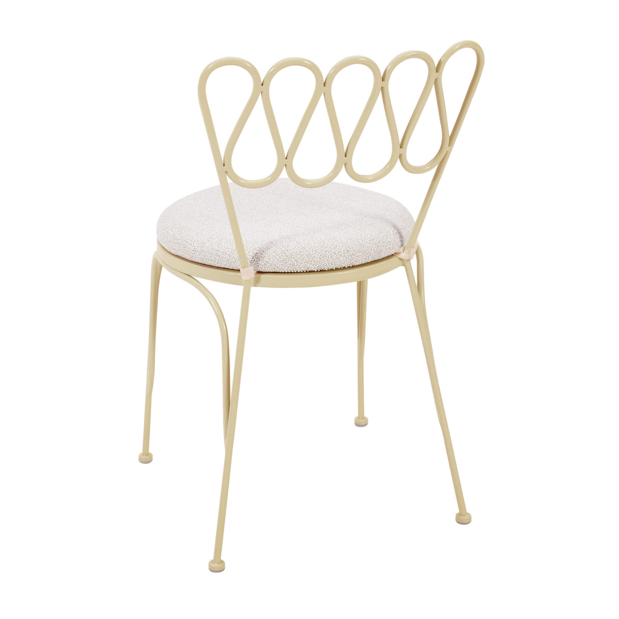 TOV Erica Cream Wrought Iron Outdoor Chair