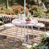 TOV Erica Pink Wrought Iron Outdoor Cafe Table
