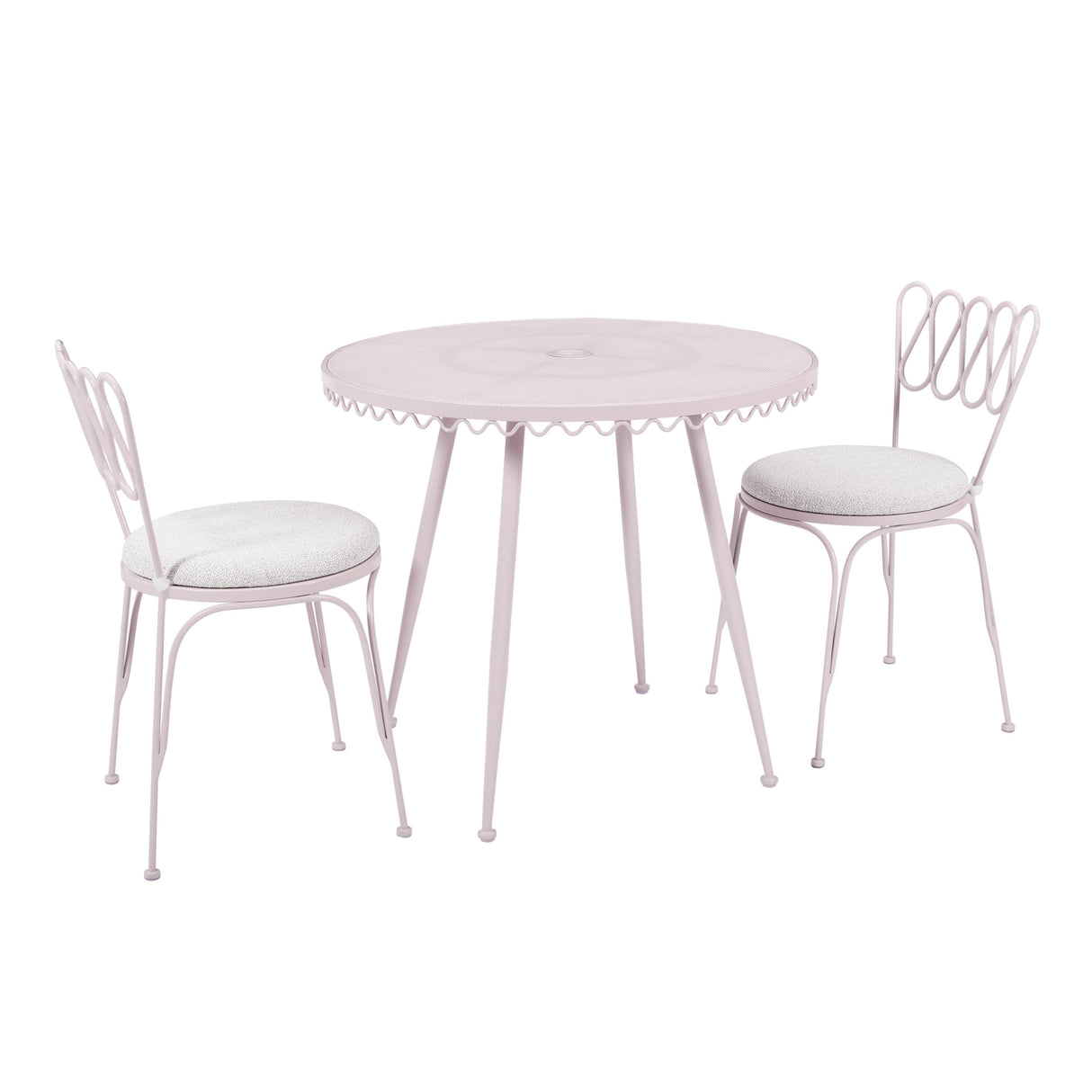 TOV Erica Pink Wrought Iron Outdoor Cafe Table