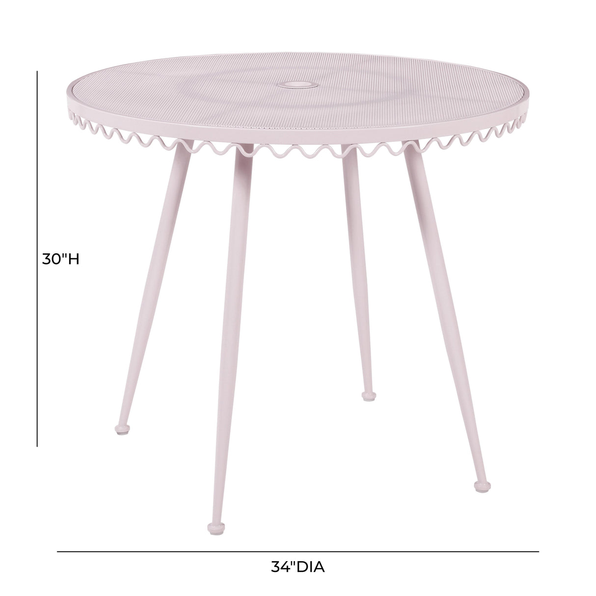 TOV Erica Pink Wrought Iron Outdoor Cafe Table