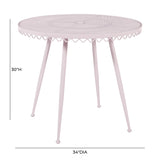 TOV Erica Pink Wrought Iron Outdoor Cafe Table