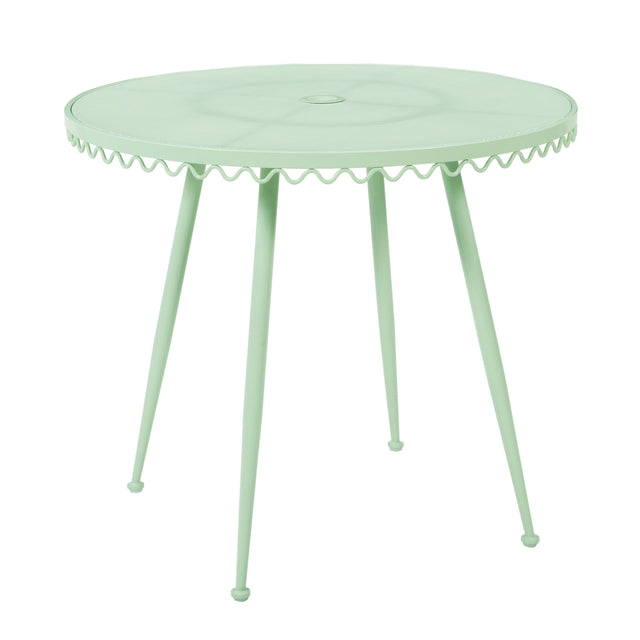 TOV Erica Mint Green Wrought Iron Outdoor Cafe Table