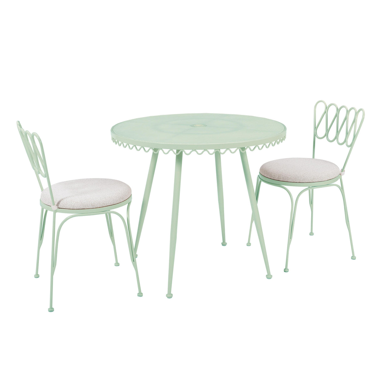 TOV Erica Mint Green Wrought Iron Outdoor Cafe Table
