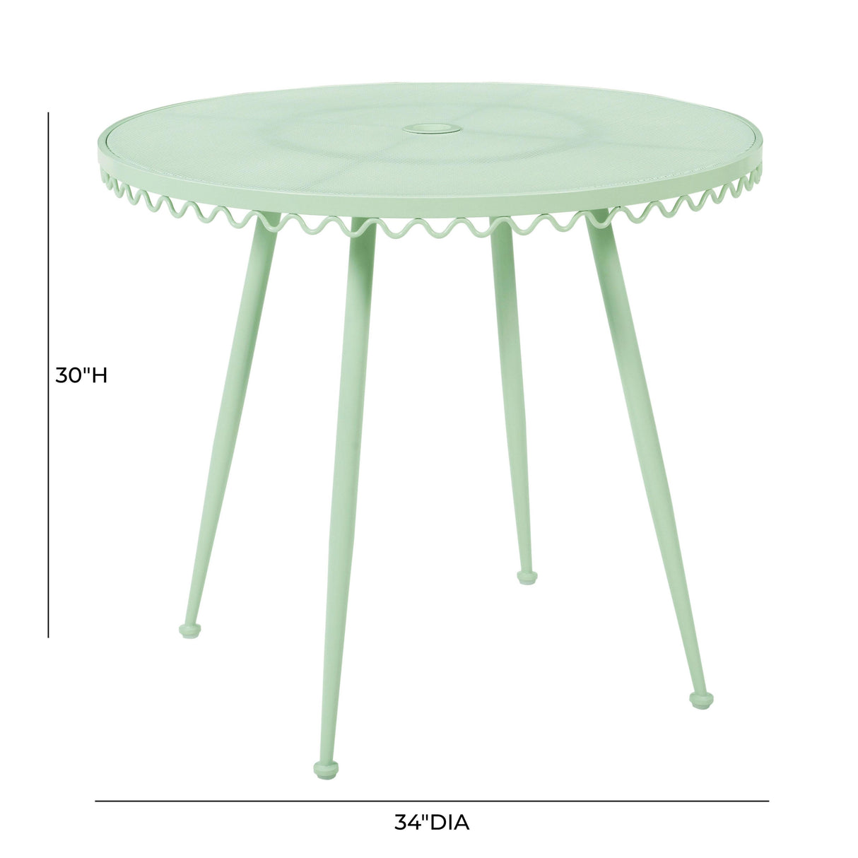 TOV Erica Mint Green Wrought Iron Outdoor Cafe Table
