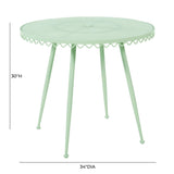 TOV Erica Mint Green Wrought Iron Outdoor Cafe Table