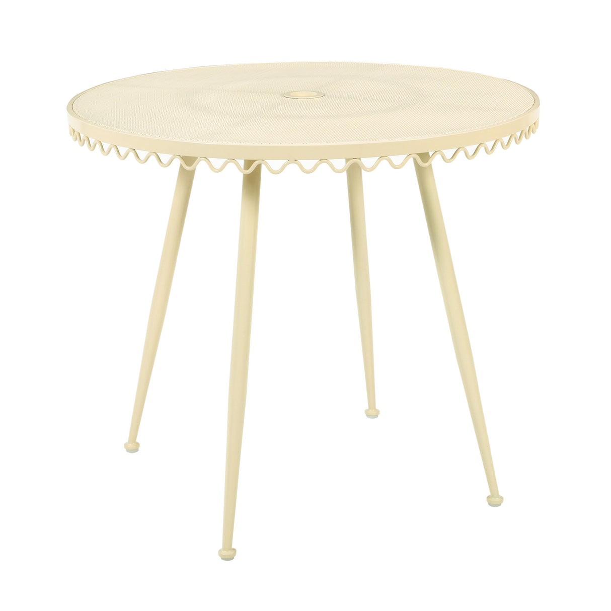 TOV Erica Cream Wrought Iron Outdoor Cafe Table