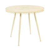 TOV Erica Cream Wrought Iron Outdoor Cafe Table