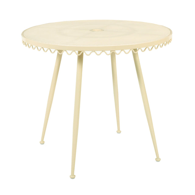 TOV Erica Cream Wrought Iron Outdoor Cafe Table