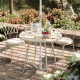 TOV Erica Cream Wrought Iron Outdoor Cafe Table