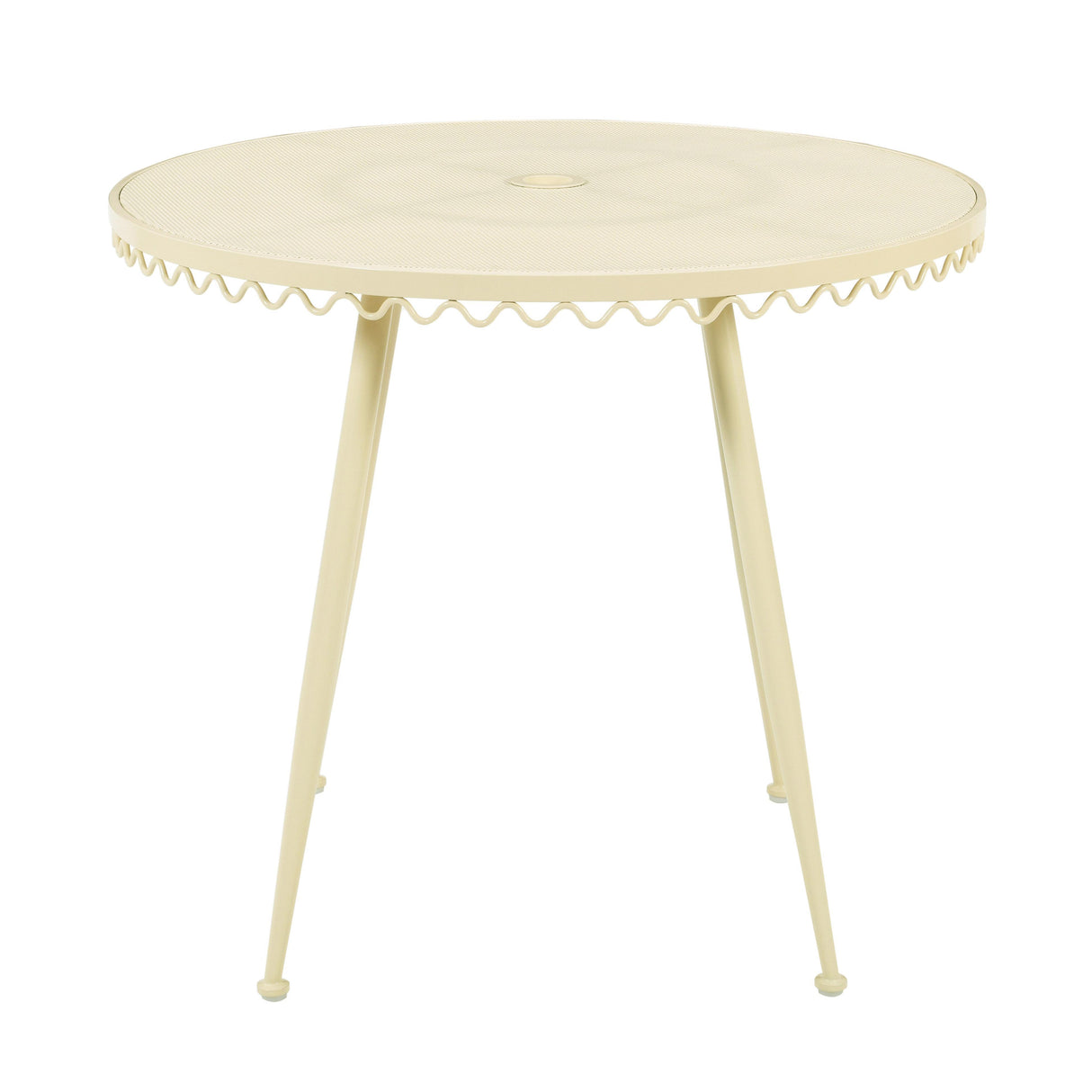 TOV Erica Cream Wrought Iron Outdoor Cafe Table