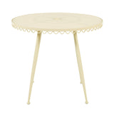 TOV Erica Cream Wrought Iron Outdoor Cafe Table