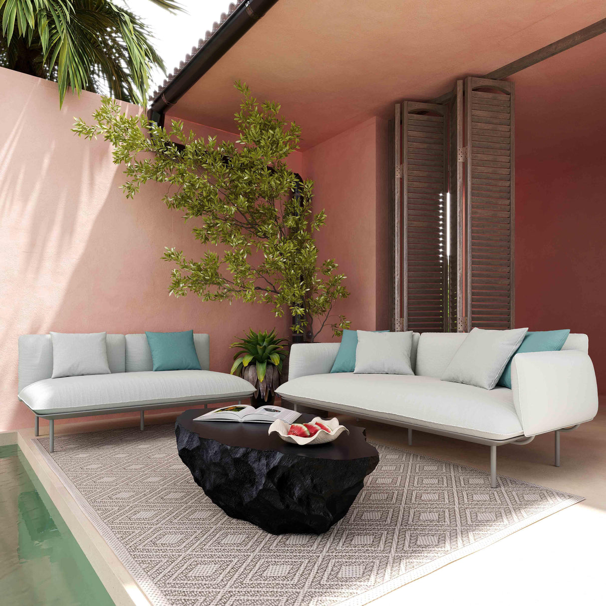 TOV Katti Light Grey Outdoor Sofa