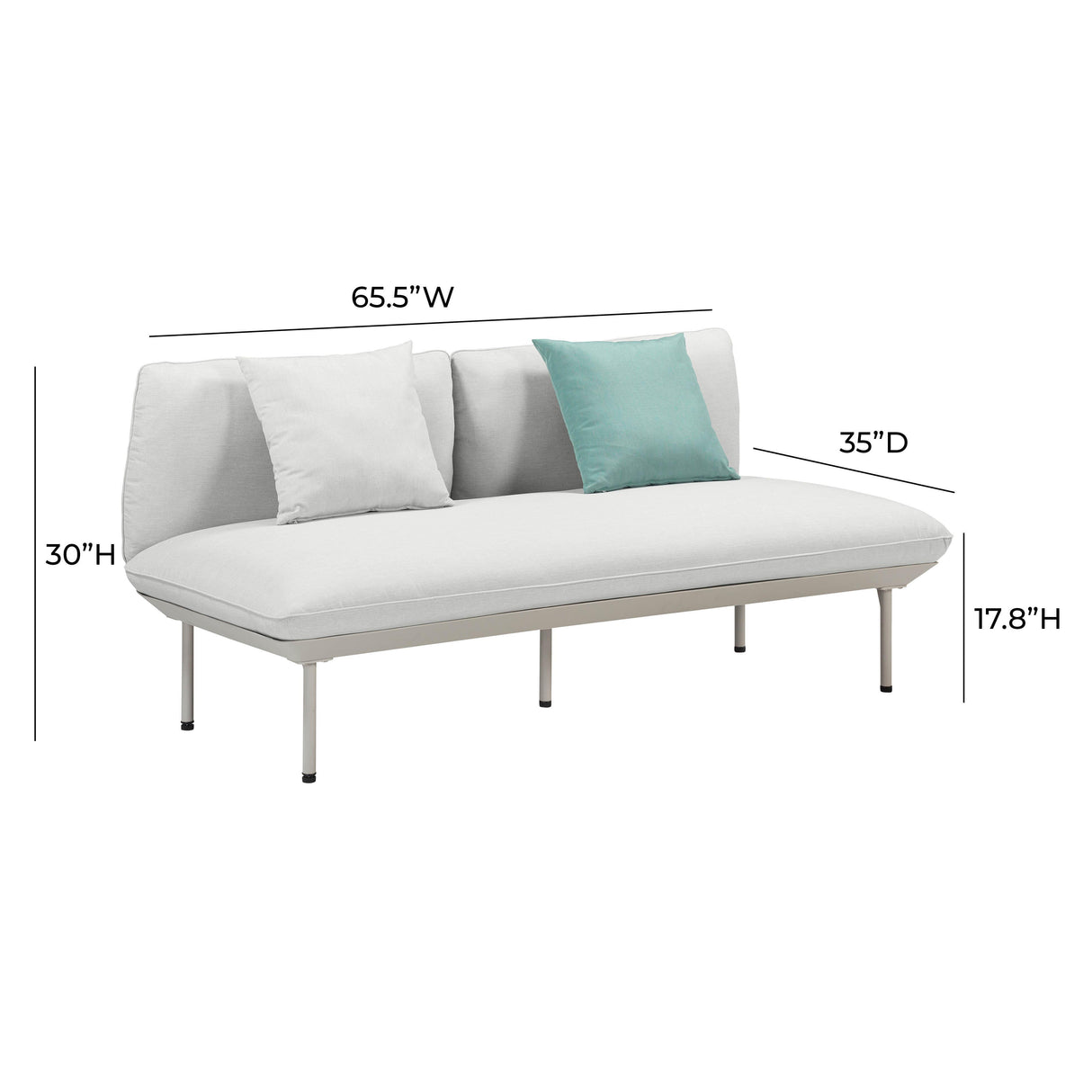 TOV Katti Light Grey Outdoor Loveseat
