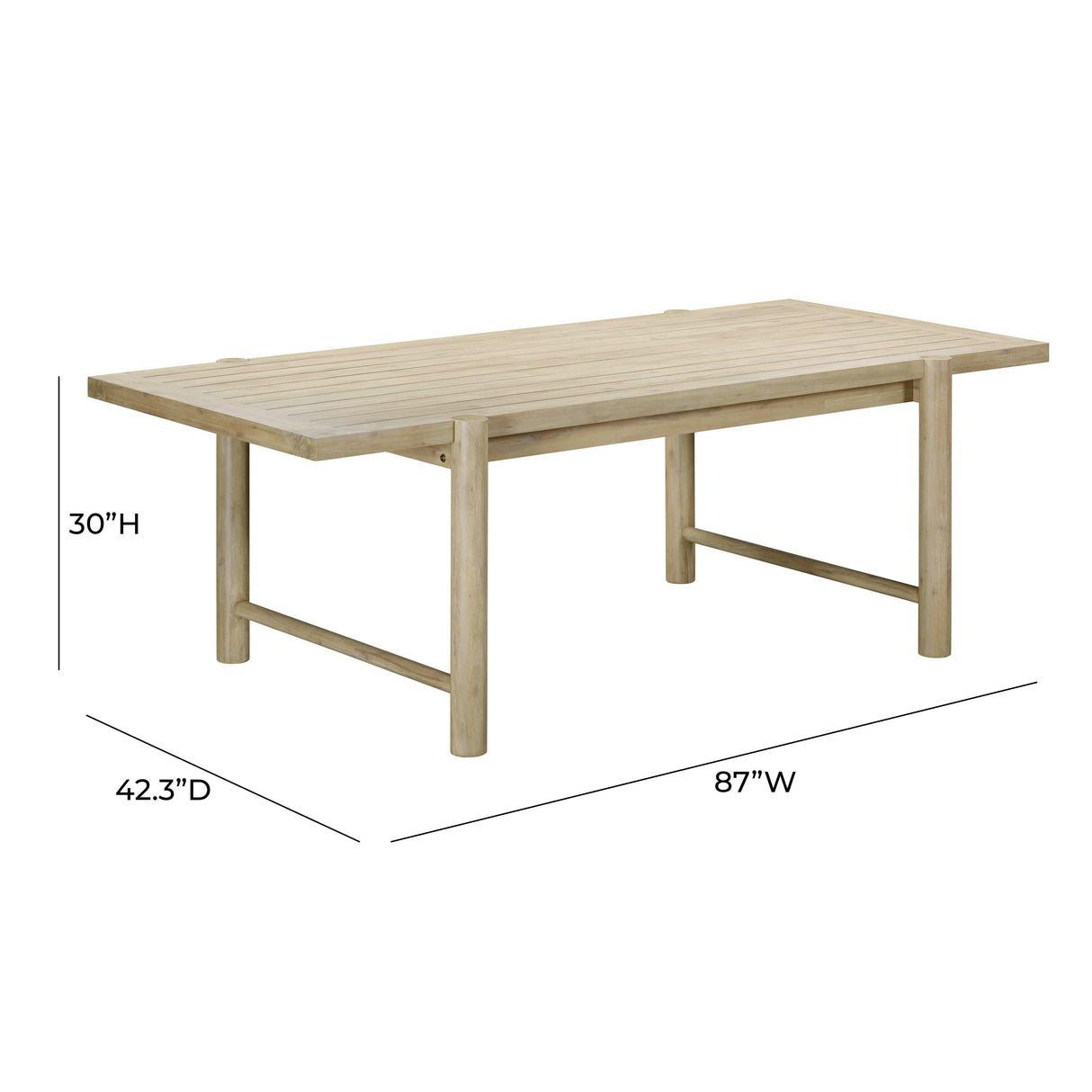 TOV Gata Light Teak Outdoor Rectangular Dining Table