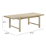 TOV Gata Light Teak Outdoor Rectangular Dining Table