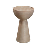 TOV Eclipse Textured Faux Travertine Indoor / Outdoor Side Table