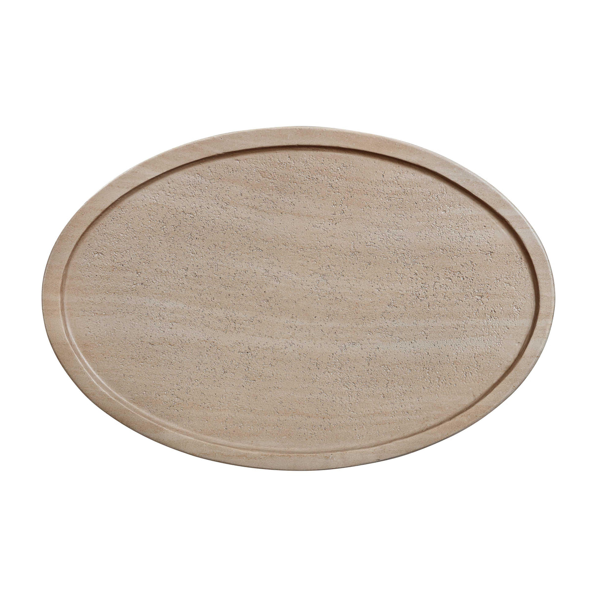 TOV Eclipse Textured Faux Travertine Indoor / Outdoor Side Table