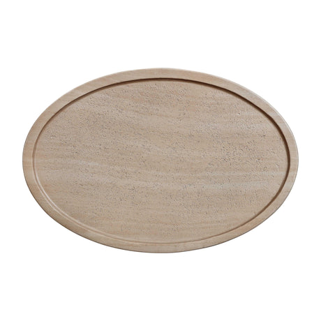 TOV Eclipse Textured Faux Travertine Indoor / Outdoor Side Table