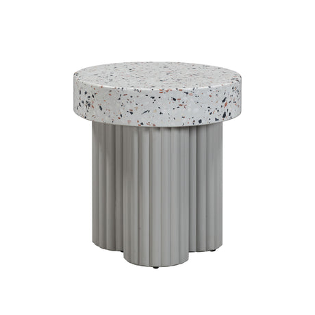 TOV Clover Faux Terrazzo Indoor / Outdoor Round Side Table