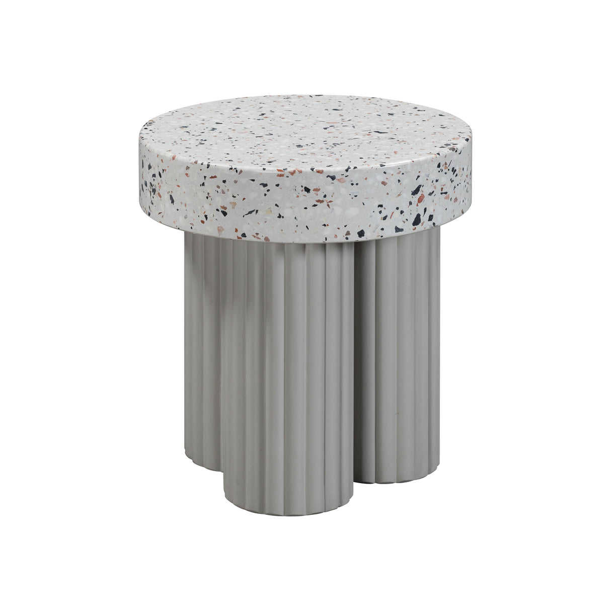 TOV Clover Faux Terrazzo Indoor / Outdoor Round Side Table