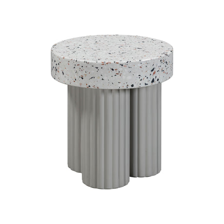 TOV Clover Faux Terrazzo Indoor / Outdoor Round Side Table