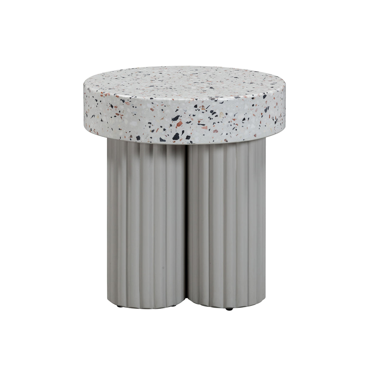 TOV Clover Faux Terrazzo Indoor / Outdoor Round Side Table
