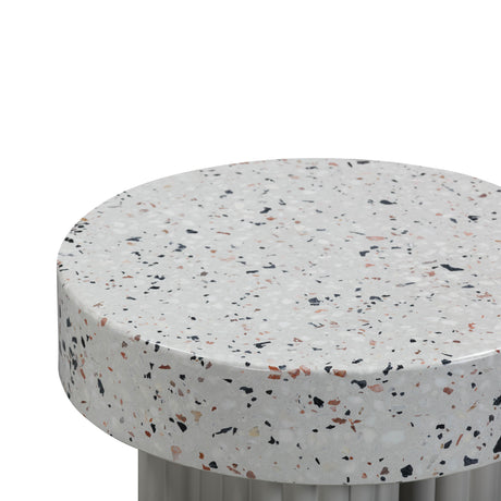 TOV Clover Faux Terrazzo Indoor / Outdoor Round Side Table