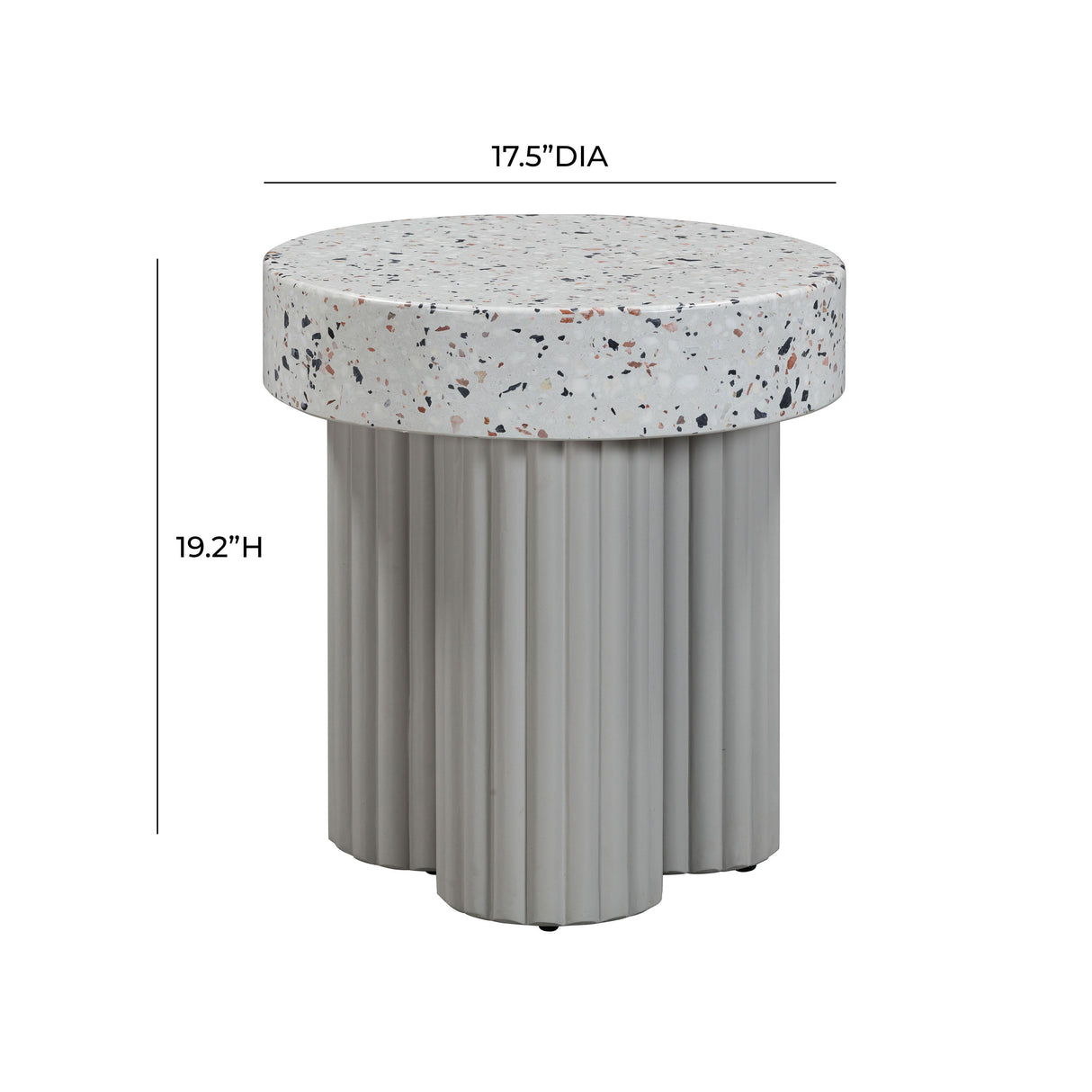TOV Clover Faux Terrazzo Indoor / Outdoor Round Side Table